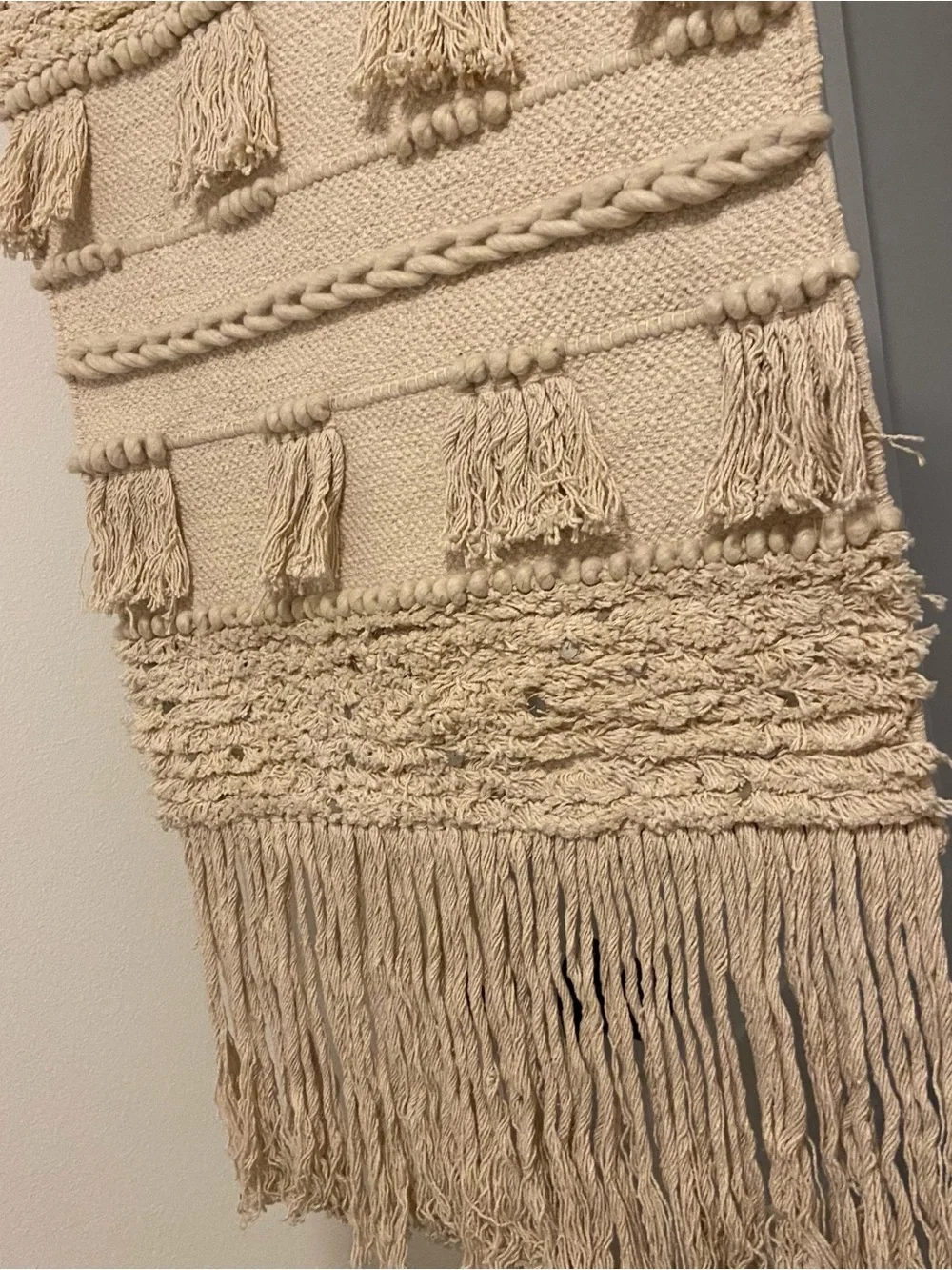 Neutral Cream Macramé Wall Hanging — Handmade Boho Wall Decor
